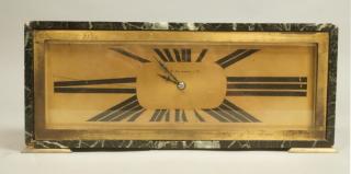 Appraisal: J E CALDWELL CO Art Deco Marble Clock Horizon J