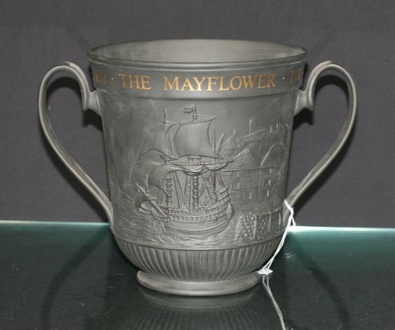 Appraisal: A Royal Doulton black basalt loving cup to commemorate the