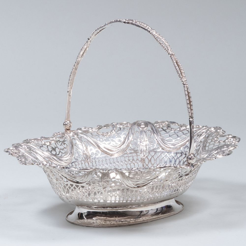 Appraisal: George V Silver Cake Basket Goldsmiths and Silversmiths Co London