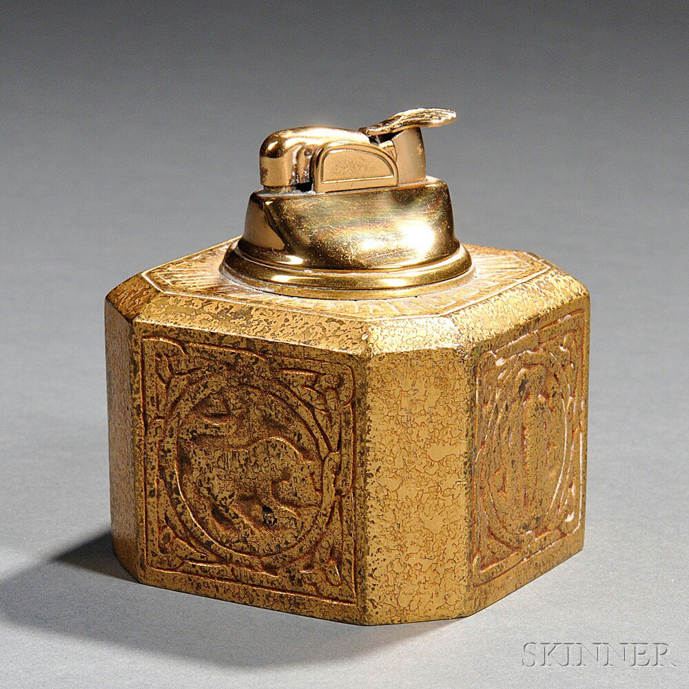 Appraisal: Tiffany Studios Bronze Zodiac Lighter New York early th century