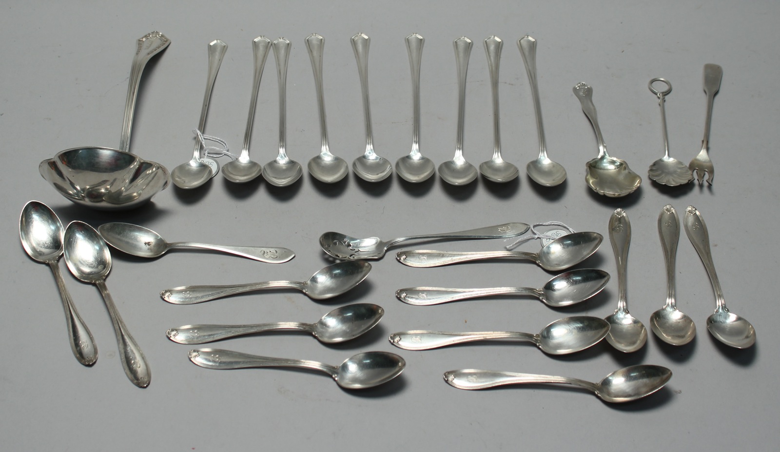 Appraisal: TWENTY-SEVEN PIECES OF STERLING SILVER FLATWARE By various makers Consists