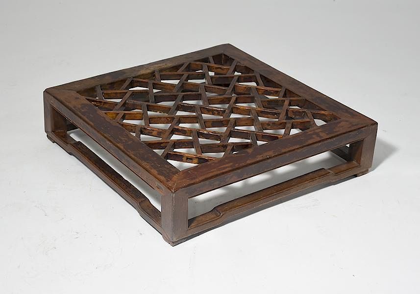 Appraisal: th C Chinese Low Stand th C Chinese low square