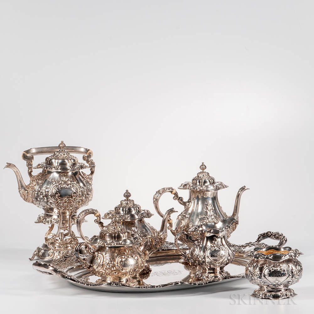 Appraisal: Seven-piece Gorham Sterling Silver Tea and Coffee Service Seven-piece Gorham