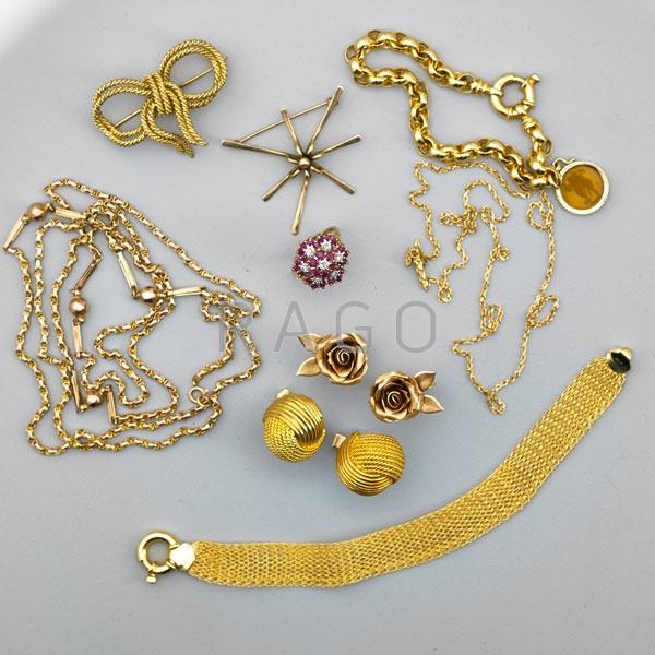 Appraisal: GROUP OF ASSORTED K YELLOW GOLD JEWELRY Condition Report