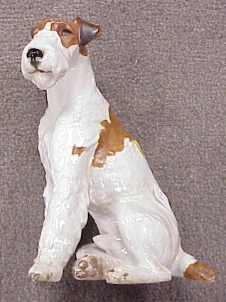 Appraisal: th C Rosenthal seated wire haired Fox Terrier porcelain figure