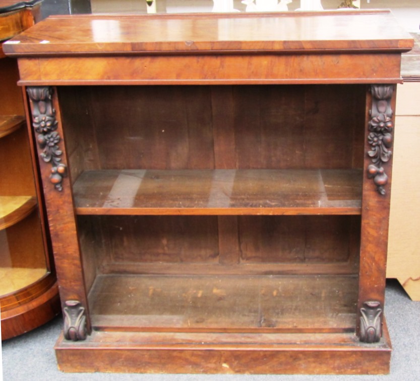 Appraisal: A th century mahogany floor standing open bookcase on a