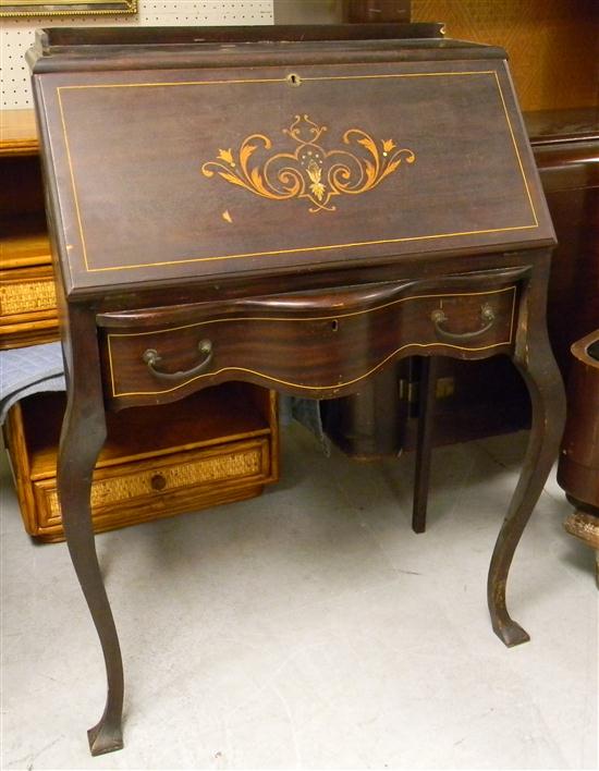 Appraisal: Lady's desk c mahogany with contrasting and mother of pearl