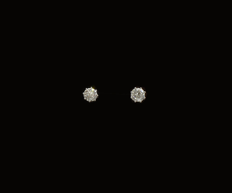 Appraisal: K DIAMOND EAR STUDS Sweet sparkling CT diamond ear studs