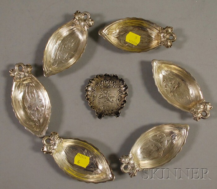 Appraisal: Set of Six Gorham Sterling Silver Iris Pattern Nut Dishes