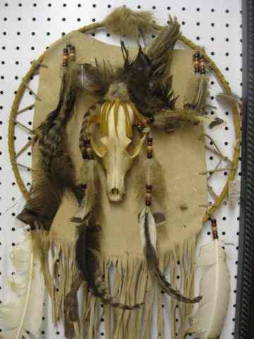 Appraisal: Indian Chief's Shield skull feather trim '' diameter