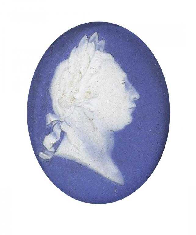 Appraisal: A WEDGWOOD JASPER PORTRAIT MEDALLION OF GEORGE III of light