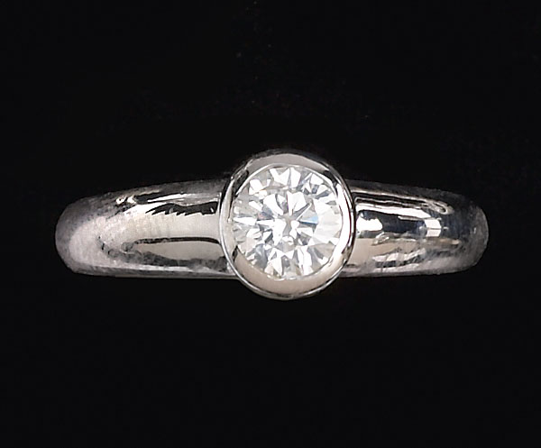 Appraisal: DIAMOND RING k white gold diamond ring set with one