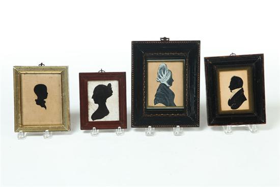 Appraisal: FOUR SILHOUETTES American st half- th century Man and woman