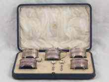 Appraisal: Asprey Co a boxed silver cruet set comprising four salts