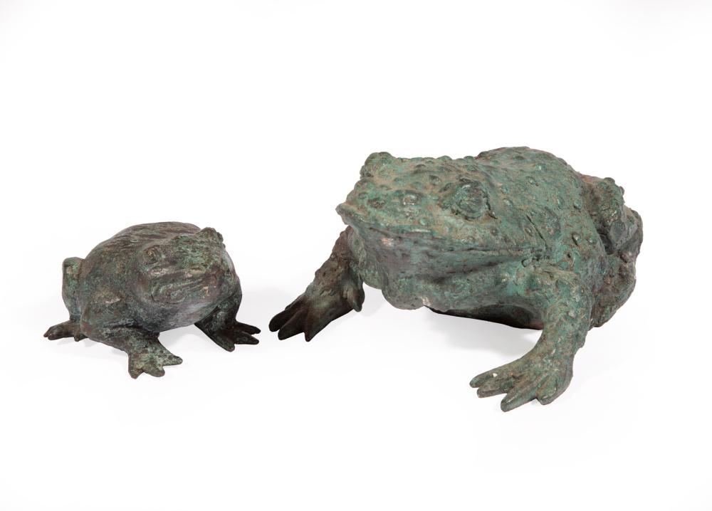 Appraisal: Pair of Bronze Frogs both unsigned h in w in