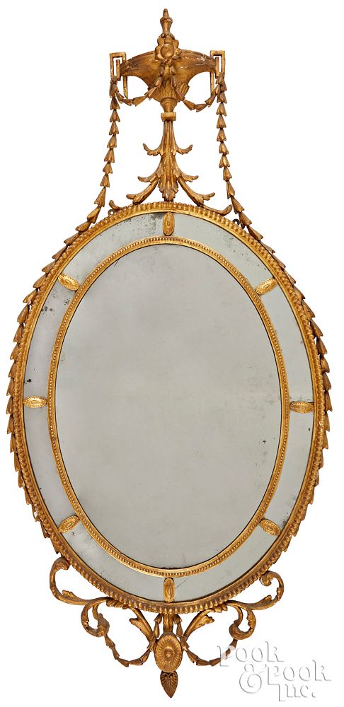 Appraisal: George III giltwood mirror late th c George III giltwood