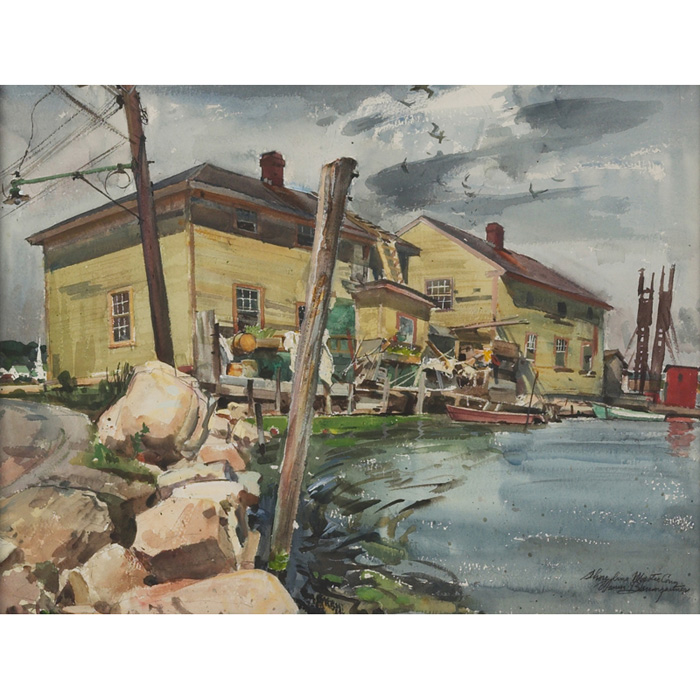 Appraisal: Warren W Baumgartner American - Shoreline Mystic Conn c watercolor