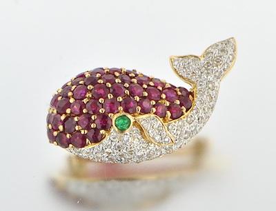 Appraisal: A Whale of a Brooch k yellow gold brooch in