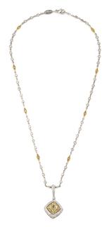 Appraisal: A BEAUDRY DESIGN YELLOW DIAMOND PENDANT A BEAUDRY DESIGN YELLOW