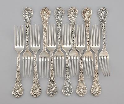 Appraisal: Twelve Versailles Sterling Silver Forks by Gorham ca th Century