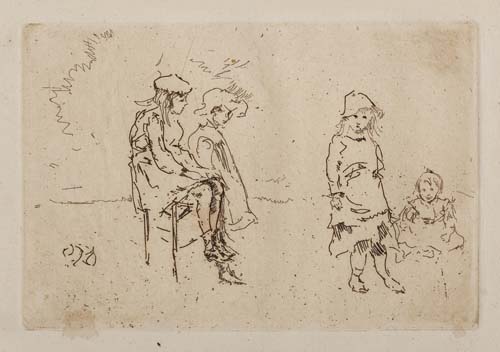 Appraisal: JAMES A M WHISTLER The Menpes Children Etching printed in