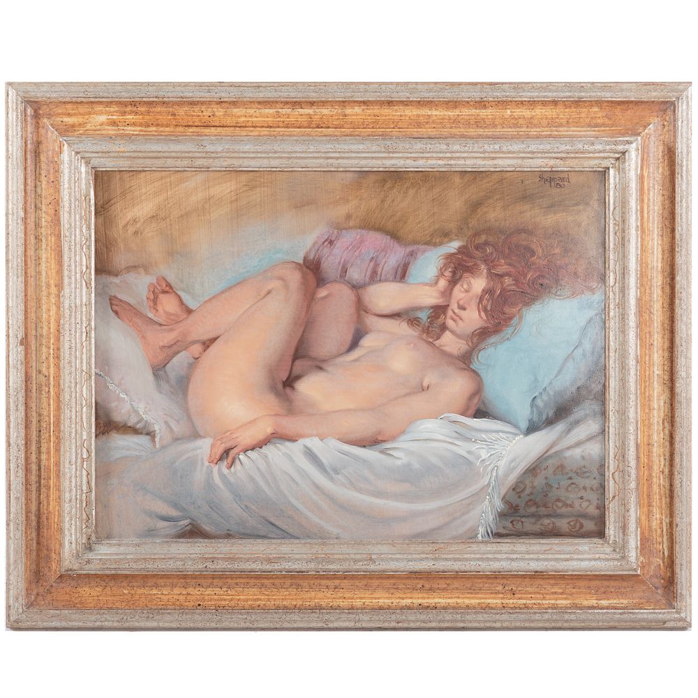 Appraisal: Joseph Sheppard Reclining Female Nude American b Oil on masonite