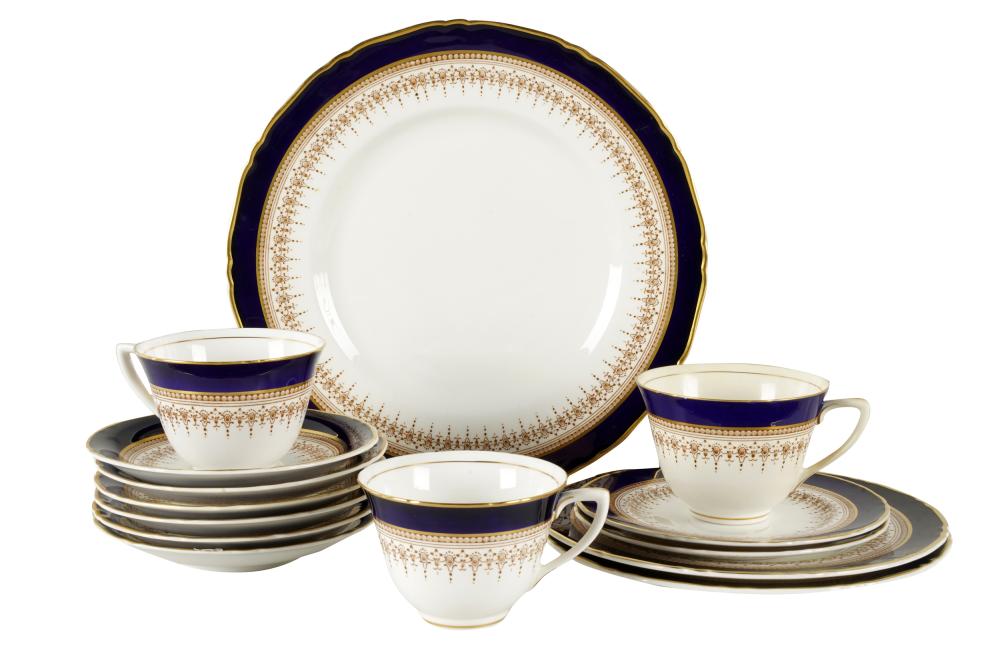 Appraisal: ROYAL WORCESTER PORCELAIN DINNER SERVICERegency pattern with gilt printed factory