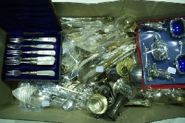 Appraisal: A quantity of assorted silver plated flat ware and various