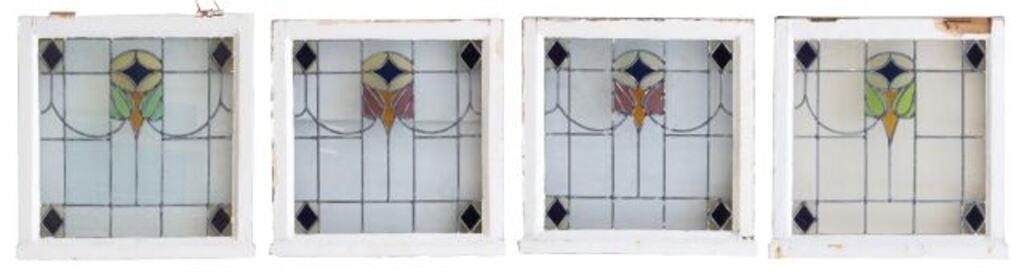 Appraisal: lot of English architectural stained and leaded glass windows early