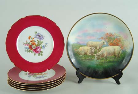 Appraisal: LOT OF SEVEN DECORATIVE PLATES Lot consists of a set