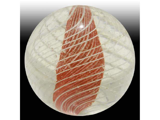 Appraisal: Solid Core Swirl Marble Description White solid core enclosed by