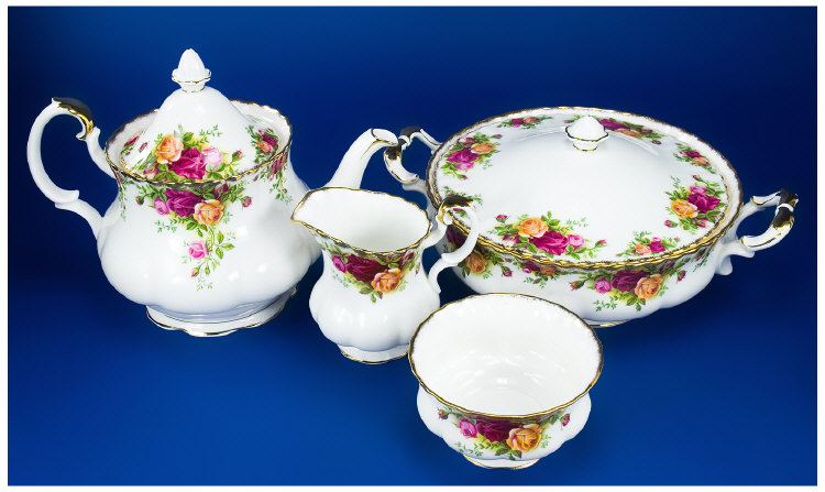 Appraisal: Royal Albert Country Roses Tea Coffee Set Pieces Comprising Dinner