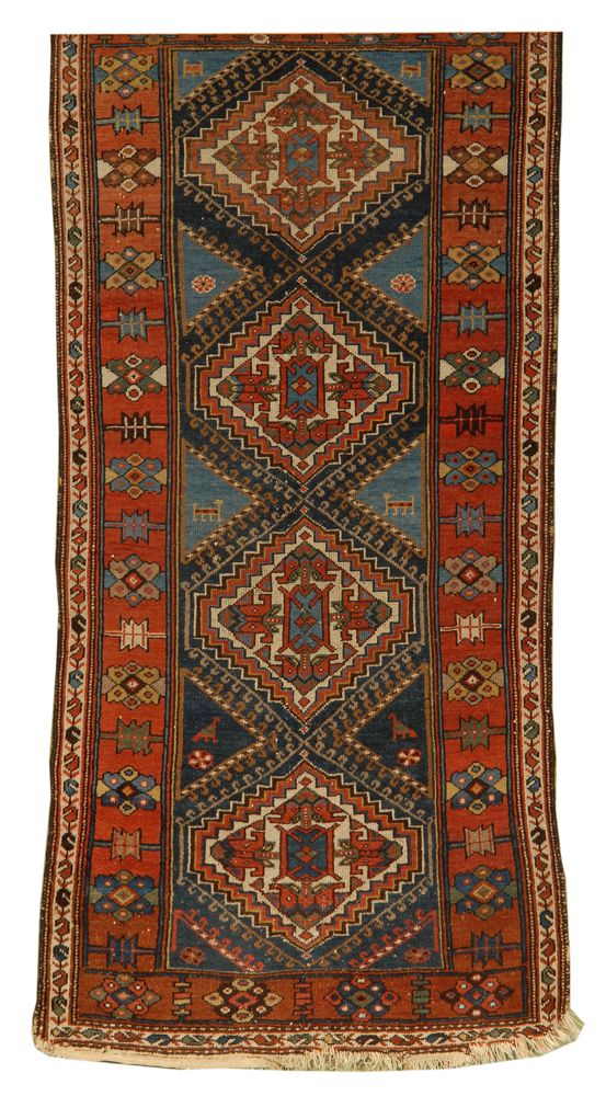 Appraisal: ORIENTAL RUG HAMADAN ' x ' Four hexagonal geometric medallions