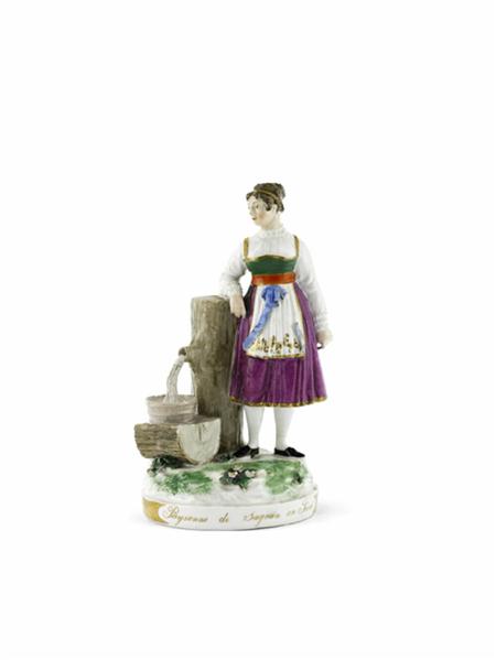 Appraisal: A th century Rockingham porcelain Continental Peasant figure - Paysanne