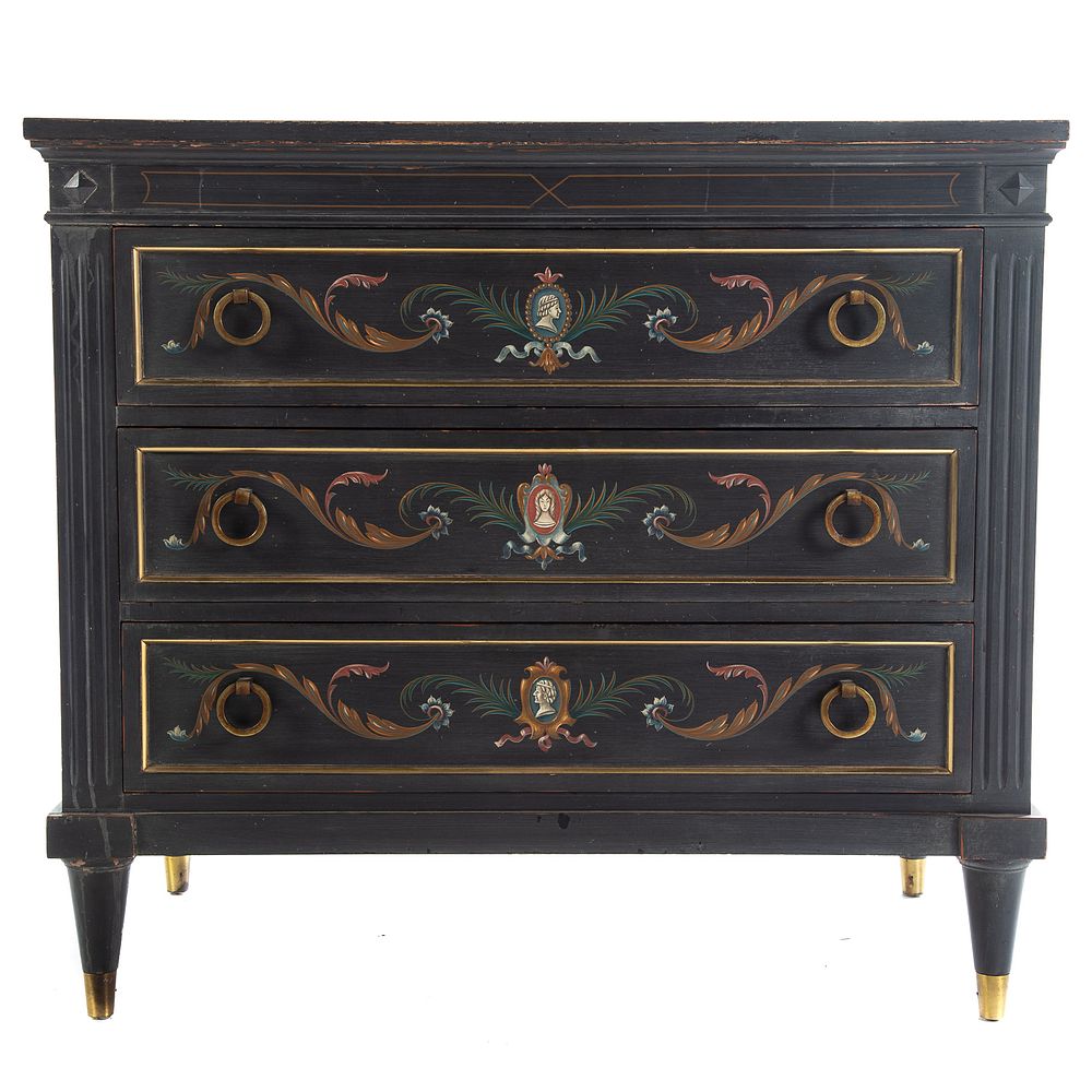 Appraisal: Neoclassical Style Painted Chest Of Drawers Painted drawer chest by