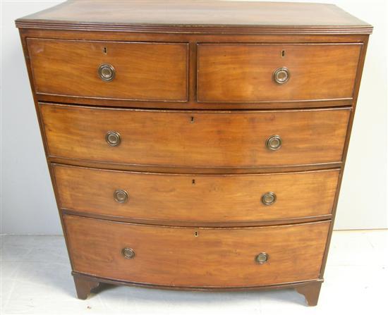 Appraisal: George III mahogany and cross banded chest of two short