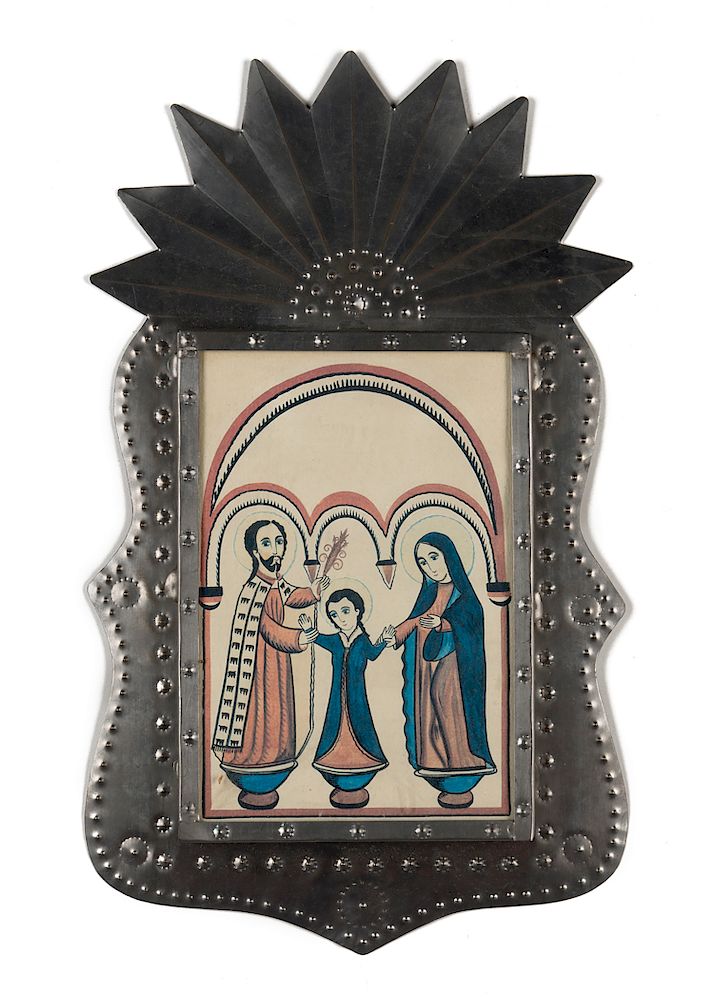 Appraisal: Anita Romero Jones The Holy Family Retablo Anita Romero Jones