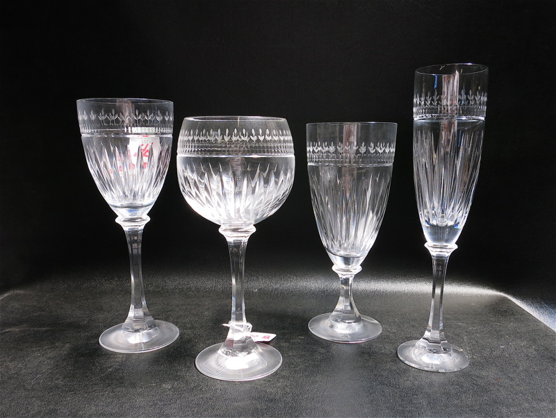 Appraisal: COLLECTION OF SIGNED GALLIA WINE GOBLETS hand cut and engraved