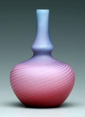 Appraisal: Pompeian swirl satin glass vase mother-of-pearl pale blue and cranberry