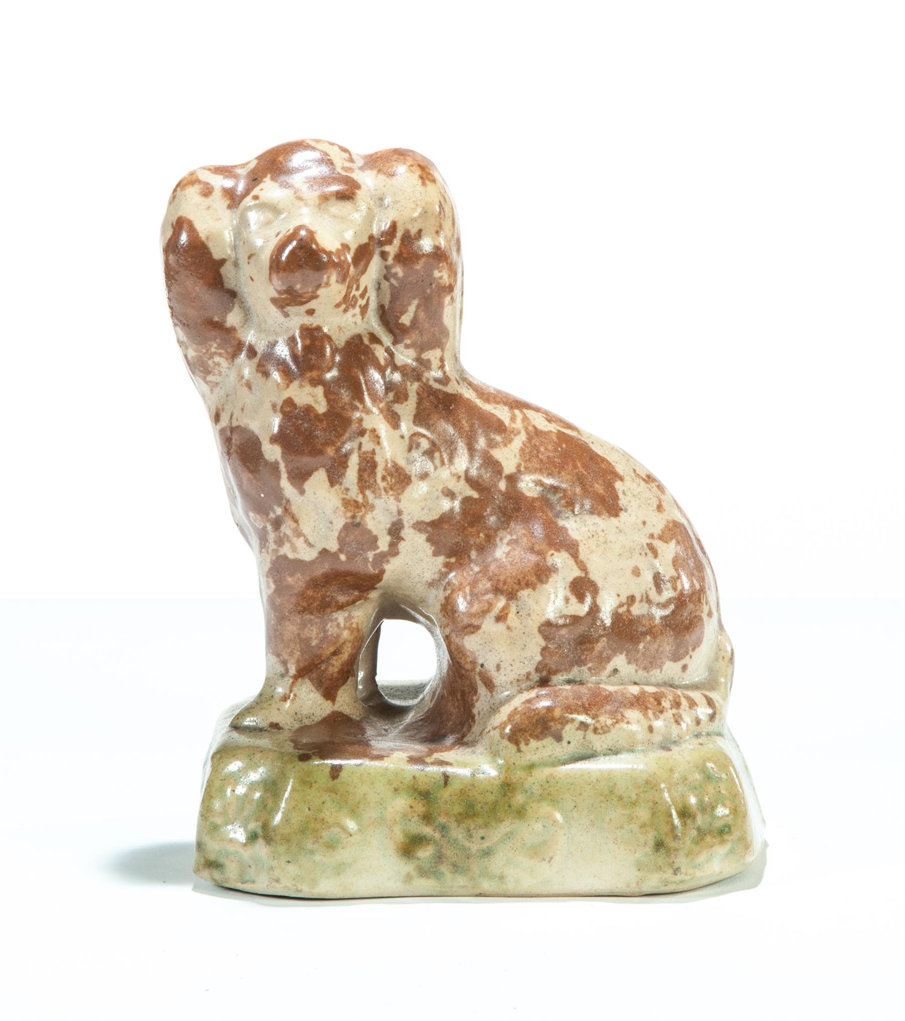 Appraisal: OHIO POTTERY SEATED SPANIEL Houghton Pottery Dalton Ohio st quarter-