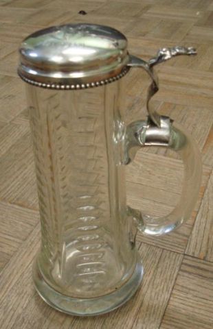 Appraisal: Sterling glass stein Monogrammed inscribed - Swedish Dimensions high Estimate