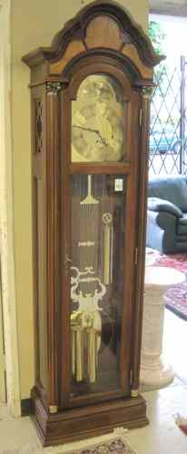 Appraisal: GRANDFATHER FLOOR CLOCK American mid- th century a -weight -day