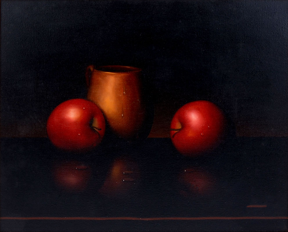 Appraisal: JACKSON Alfred American - Still Life with Apples and Copper