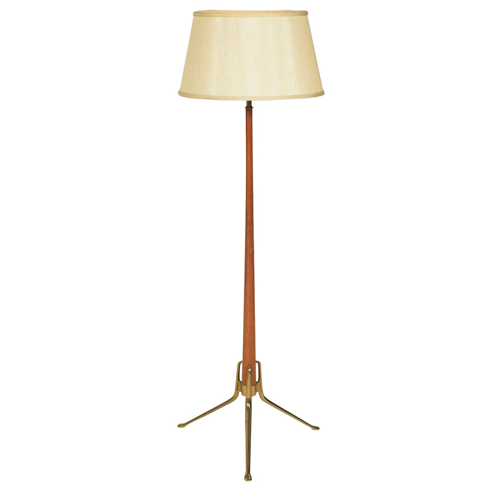 Appraisal: Gerald Thurston floor lamp by Lightolier USA solid brass tripod