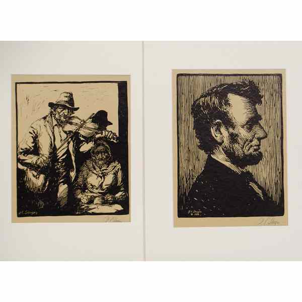 Appraisal: Linoleum Block Prints by Dwight Case Sturges Dwight Case Sturges