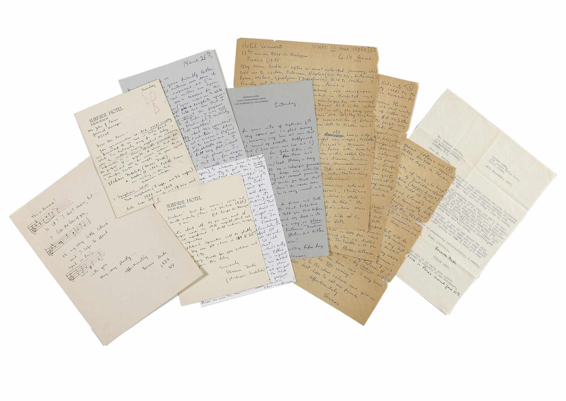 Appraisal: DUKE VERNON - Autograph Letters Signed and Typed Letter signed