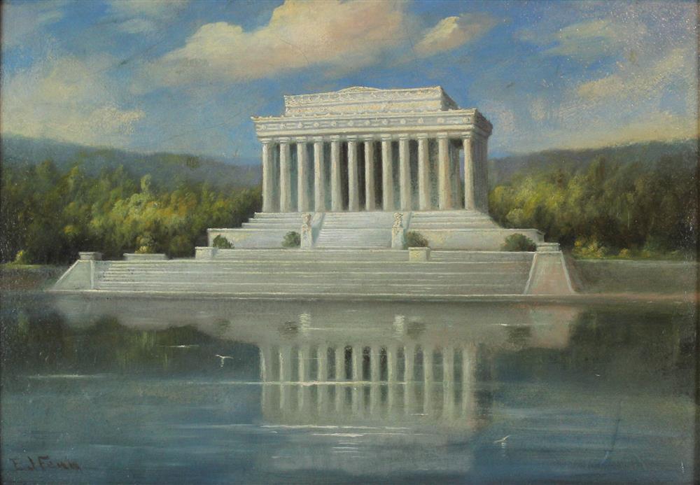 Appraisal: ELBRIDGE J FENN AMERICAN - LINCOLN MEMORIAL Oil on board