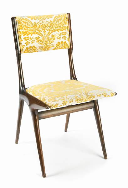 Appraisal: A Carlo de Carli upholstered rosewood side chair for M