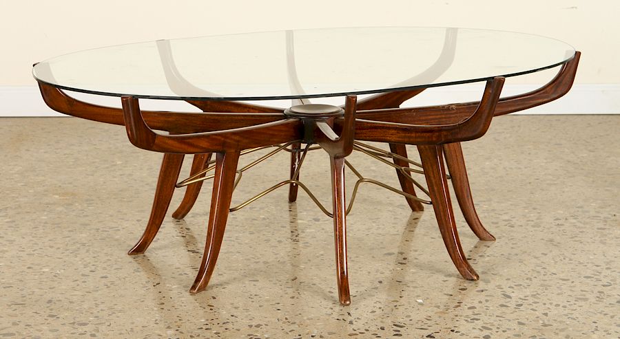 Appraisal: SPIDER GLASS TOP COFFEE TABLE BY CARLO DI CARLI A