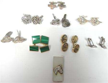 Appraisal: A collection of assorted cufflinks to include a pair of